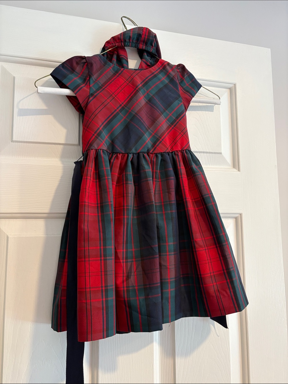 Ralph Lauren Red and Green Tartan Girls' Dress with bloomers